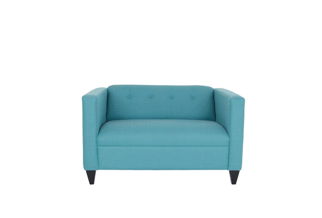 Brown Loveseat - Teal Blue / Dark