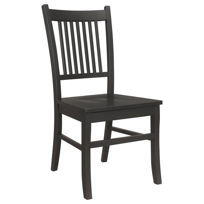 Marbrisa - Slat Back Dining Side Chair (Set of 2) - Matte Black - Simple Home Plus