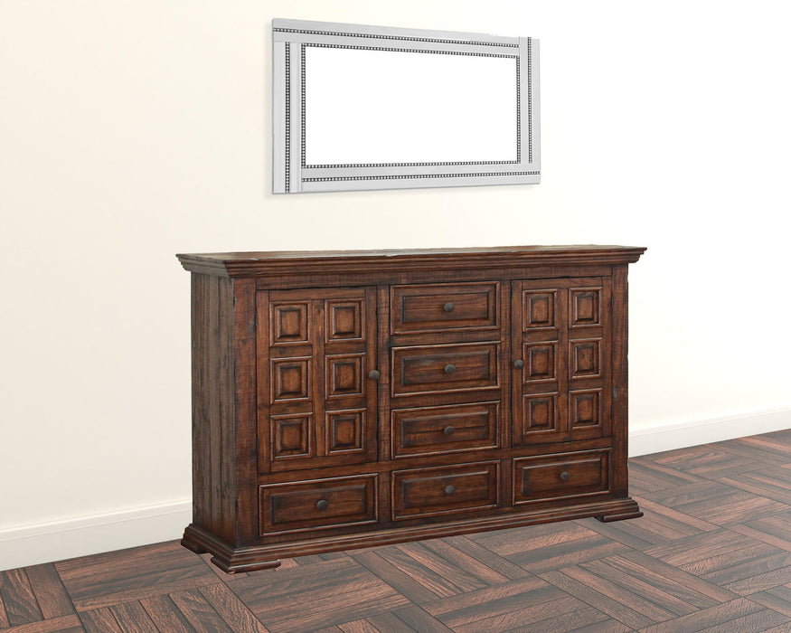 Solid Wood Six Drawer Triple Dresser - Chocolate