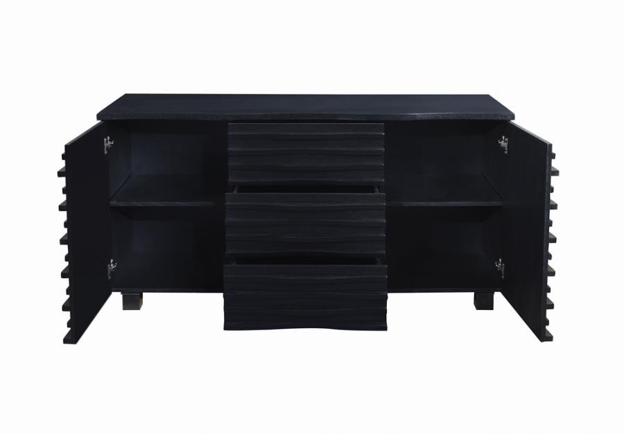 Stanton - 3-Drawer Rectangular Server - Black - Simple Home Plus