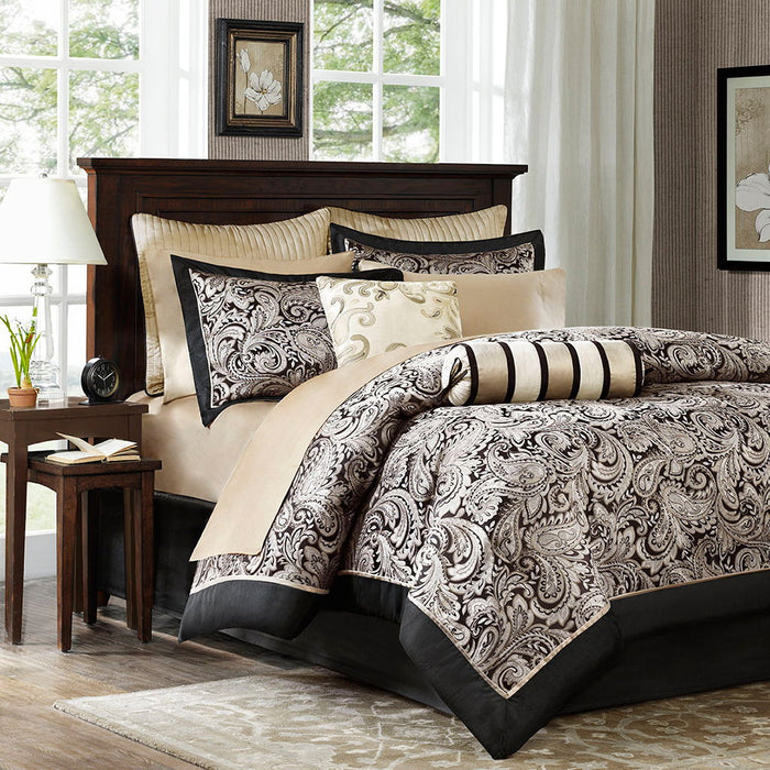 Aubrey - Queen 12 Piece Complete Bed Set - Black