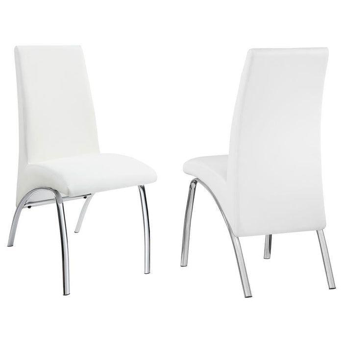 Bishop - Upholstered Side Chairs (Set of 2) - White And Chrome - Simple Home Plus