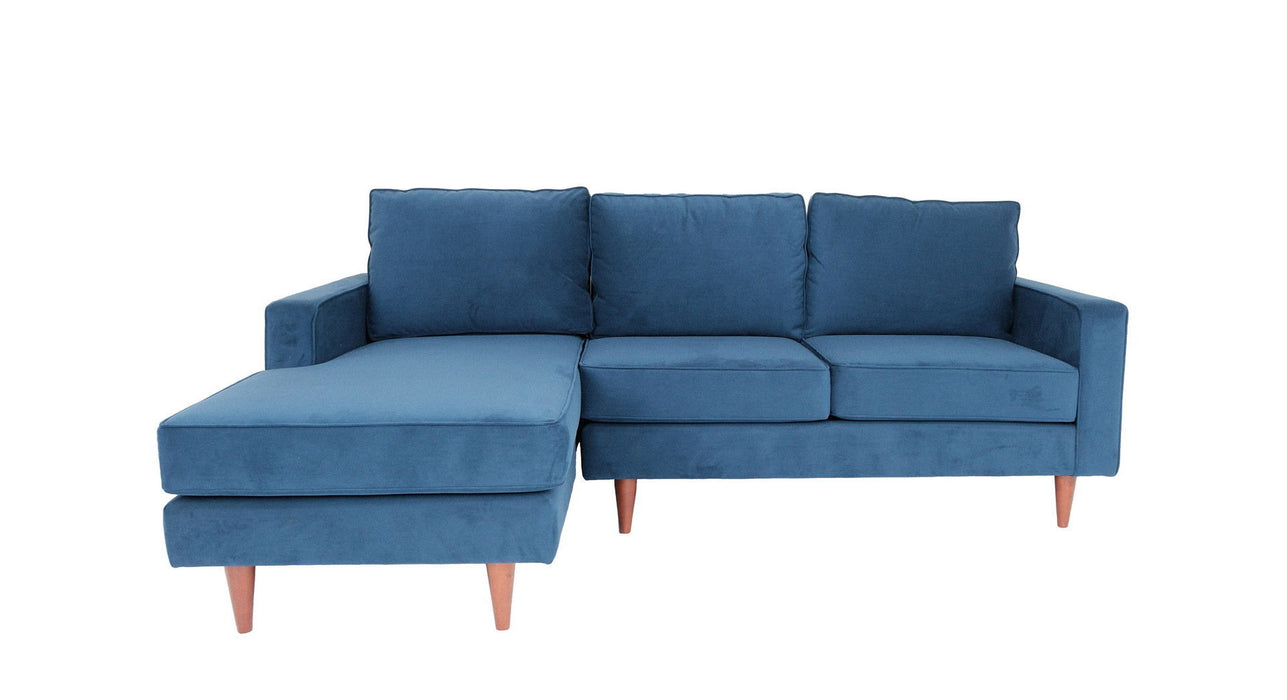 Polyester Blend L Shaped Two Piece Corner Sectional - Navy Blue