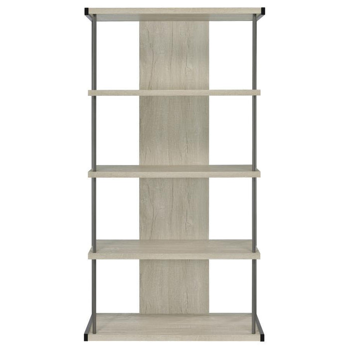 Loomis - 4-Shelf Bookcase - Whitewashed Gray - Wood - Simple Home Plus