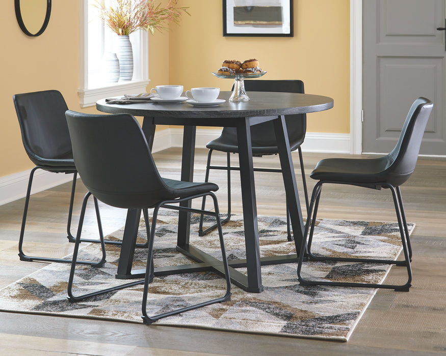 Centiar - Black / Gray - Round Dining Room Table - Simple Home Plus