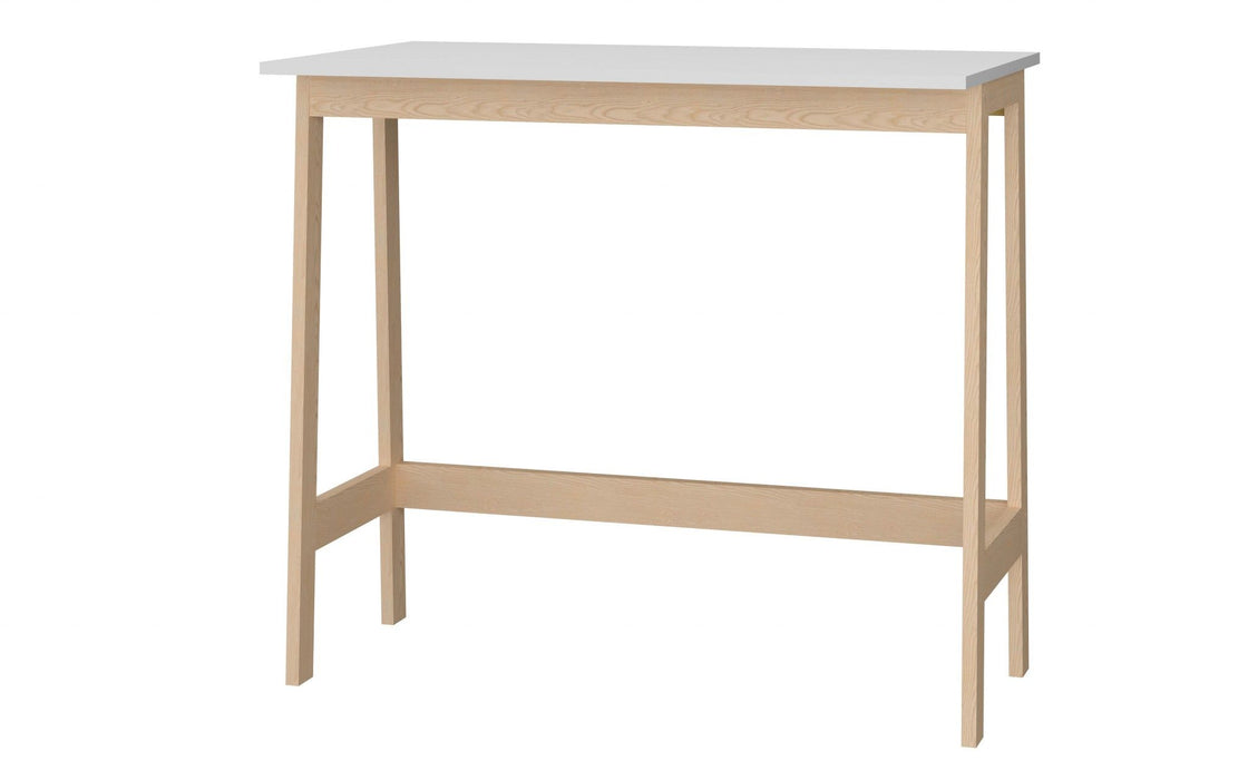 Modern Narrow Table Desk - Natural / White