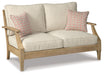 Clare - Beige - Loveseat W/Cushion - Simple Home Plus