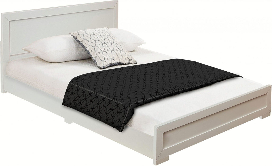 King Platform Bed - White Wood