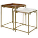 Bolden - 2 Piece Square Nesting Table With Recessed Top - Gold - Simple Home Plus