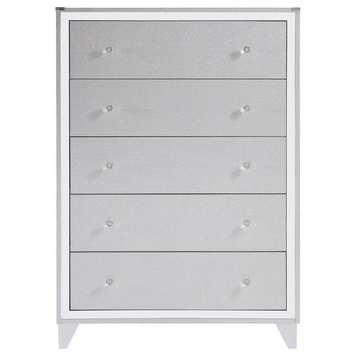 Larue - 5-Drawer Chest - Silver - Simple Home Plus