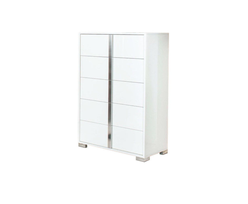 Five Drawer Accent Chest - White