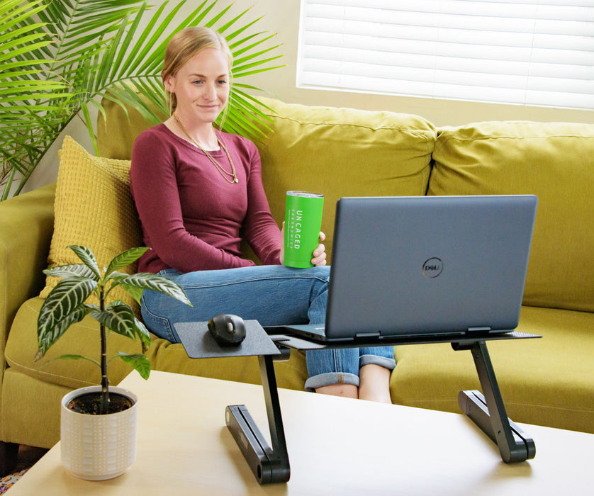 Folding Laptop Desk Or Laptop Stand With Mousepad - Black