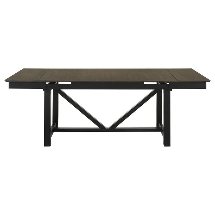 Malia - Rectangular Dining Table With Refractory Extension Leaf - Black - Simple Home Plus