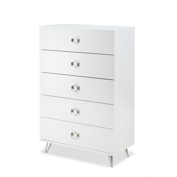 Five Drawer, Standard Chest - White