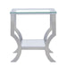 Saide - Square End Table With Mirrored Shelf - Chrome - Simple Home Plus