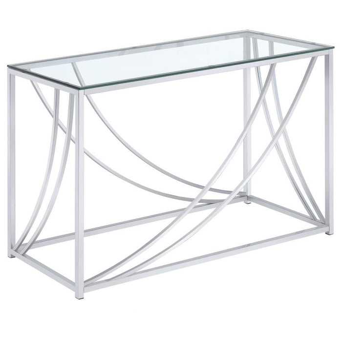 Lille - Glass Top Rectangular Sofa Table Accents - Chrome - Simple Home Plus