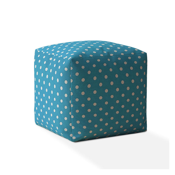 Polka Dots, Pouf Ottoman - Blue