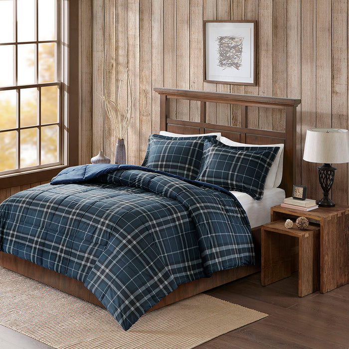 Flint CozySpun Down Alternative Comforter Mini Set - Navy