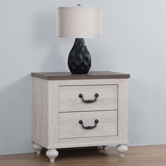 Stillwood - 2-Drawer Nightstand - Vintage Linen - Simple Home Plus