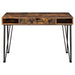 Olvera - 1-Drawer Writing Desk - Antique Nutmeg And Dark Bronze - Simple Home Plus