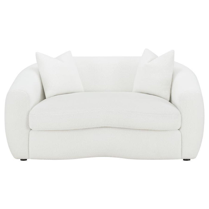 Isabella - Upholstered Tight Back Loveseat - White - Simple Home Plus