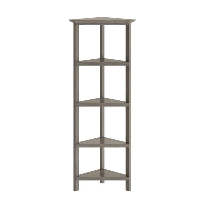 Solid Wood Corner Bookcase - Washed Gray