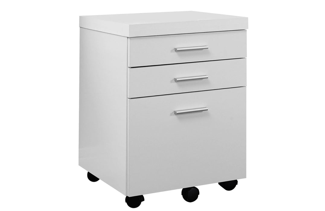 Particle Board 3 Drawers Filing Cabinet - White Black