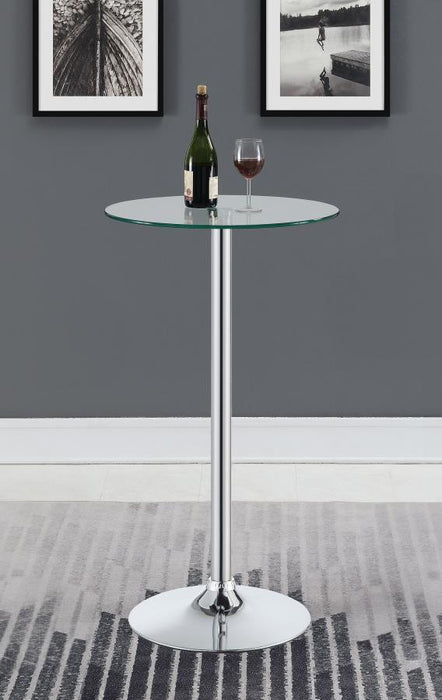 Abiline - Glass Top Round Bar Table - Chrome - Simple Home Plus