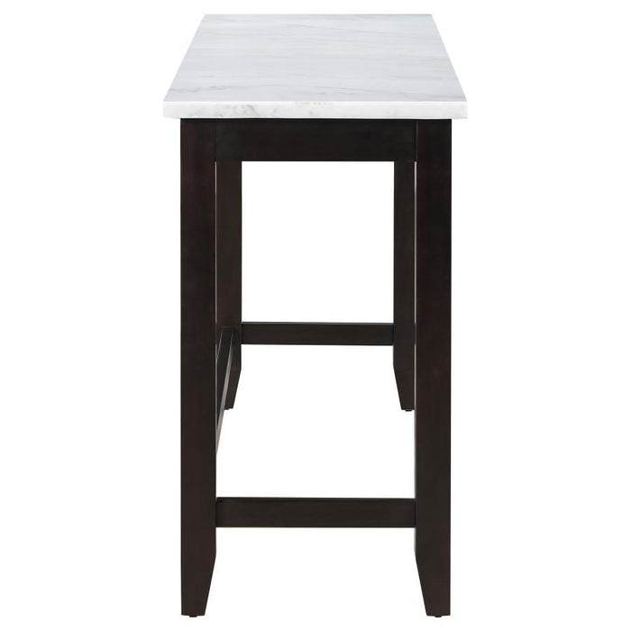 Toby - Rectangular Marble Top Counter Height Table - Espresso And White - Simple Home Plus