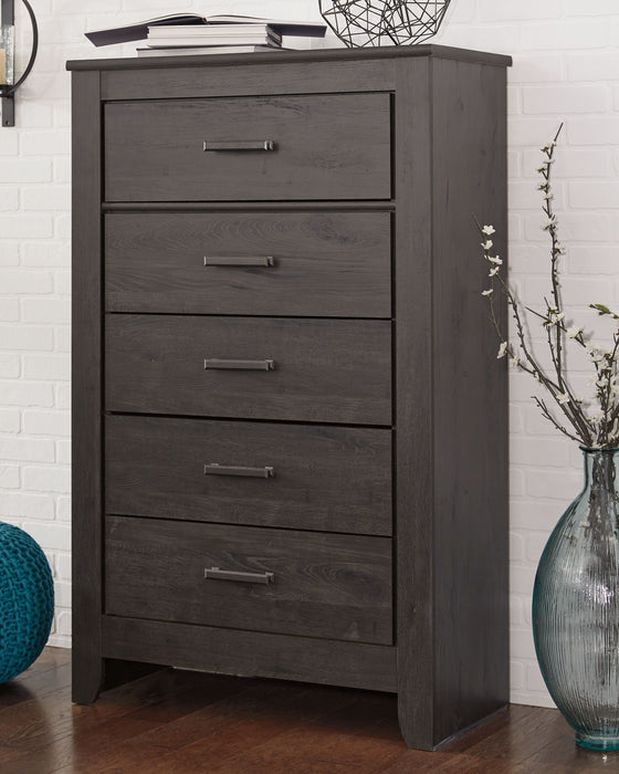 Brinxton - Charcoal - Five Drawer Chest - Simple Home Plus