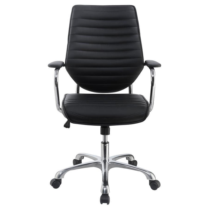 Chase - High Back Office Chair - Black And Chrome - Simple Home Plus