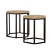 Adger - 2 Piece Hexagon Nesting Tables - Natural And Black - Simple Home Plus