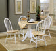 Allison - 5 Piece Drop Leaf Dining Set - Natural Brown And White - Simple Home Plus