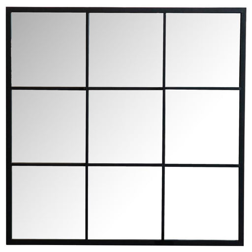 Quetzal - Square Window Pane Wall Mirror - Black - Simple Home Plus