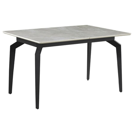 Mina - Rectangular Dining Table - Gray Ceramic And Sandy Black - Simple Home Plus