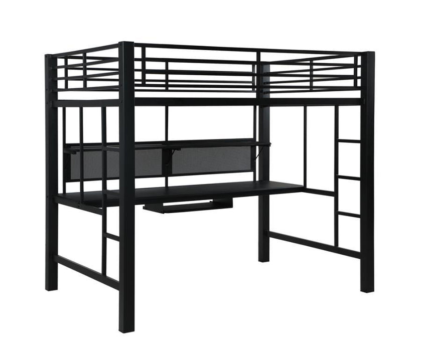 Avalon - Full Workstation Loft Bed - Black - Simple Home Plus