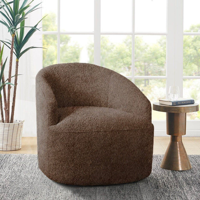 Bonn - Upholstered 360° Swivel Chair - Chocolate