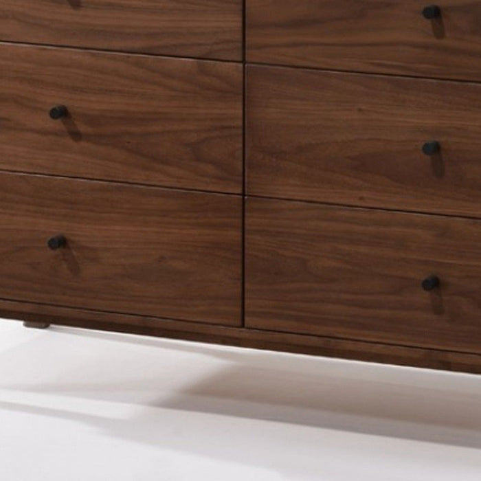 Six Drawer, Double Dresser - Walnut