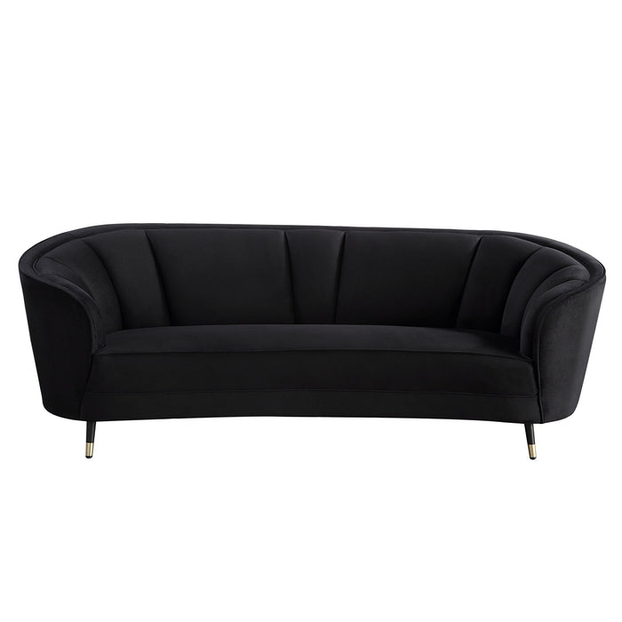 Upholstered Sofa Velvet - Black