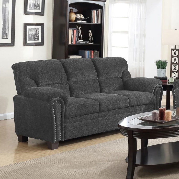 Clemintine - Upholstered Sofa with Nailhead Trim - Simple Home Plus