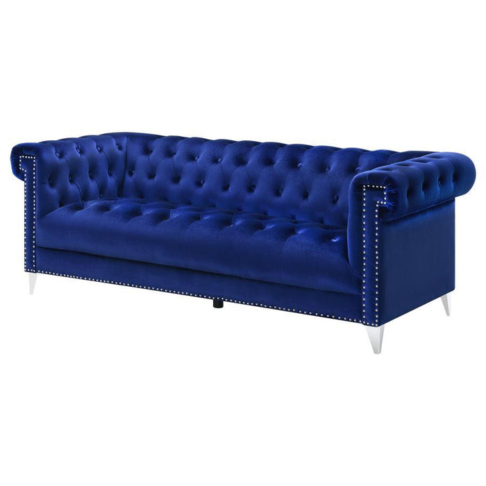 Bleker - Tufted Tuxedo Arm Sofa - Blue - Simple Home Plus