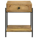 Declan - 1-Drawer Accent Table With Open Shelf - Natural Mango And Black - Simple Home Plus