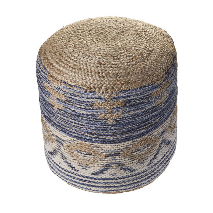 Jute Ottoman - Blue