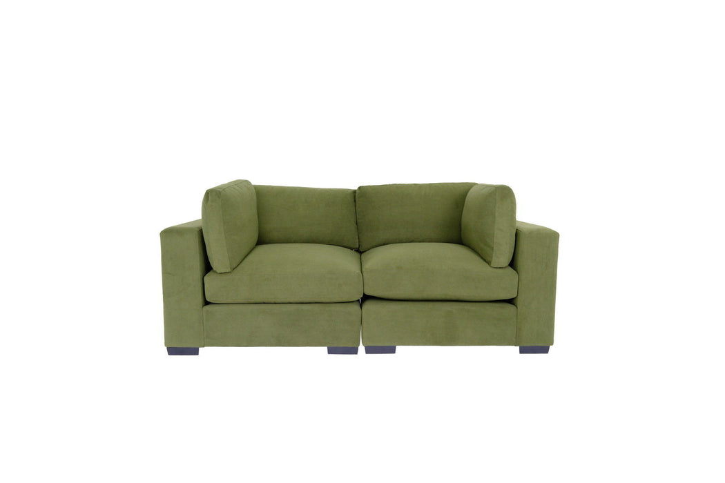 Brown Loveseat - Forest Green / Dark