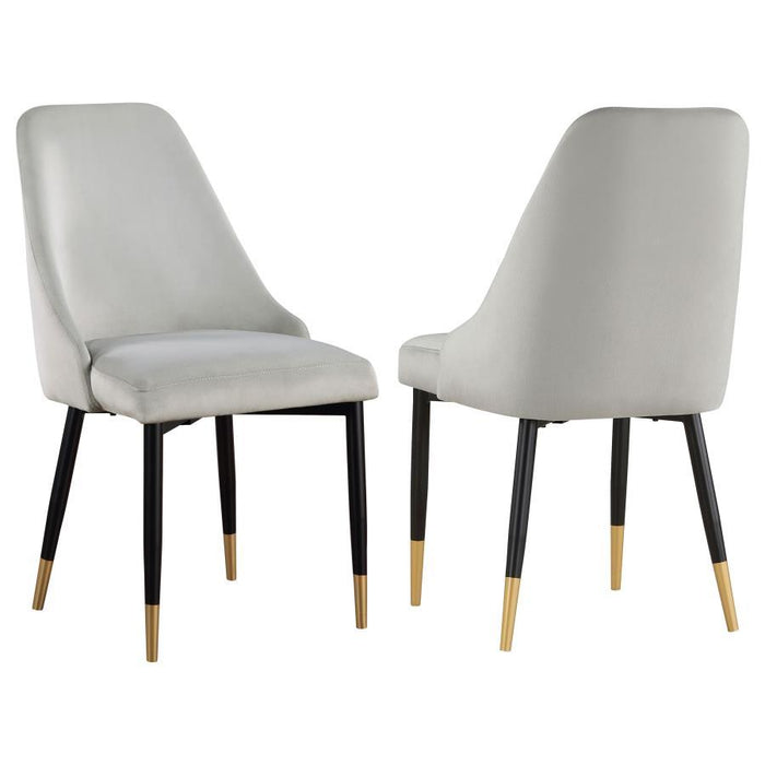 Gabrielle - Upholstered Solid Back Dining Side Chair (Set of 2) - Gray And Black - Simple Home Plus