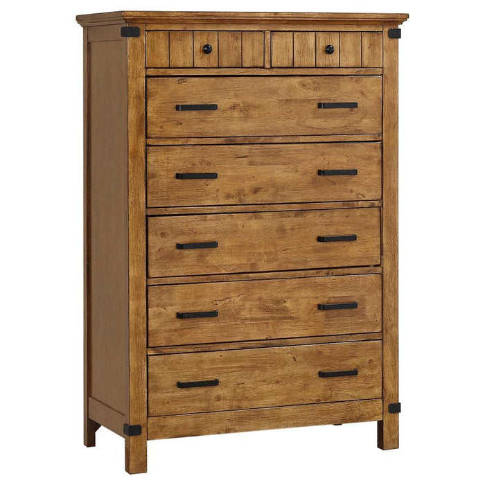 Brenner - 7-Drawer Chest - Rustic Honey - Simple Home Plus