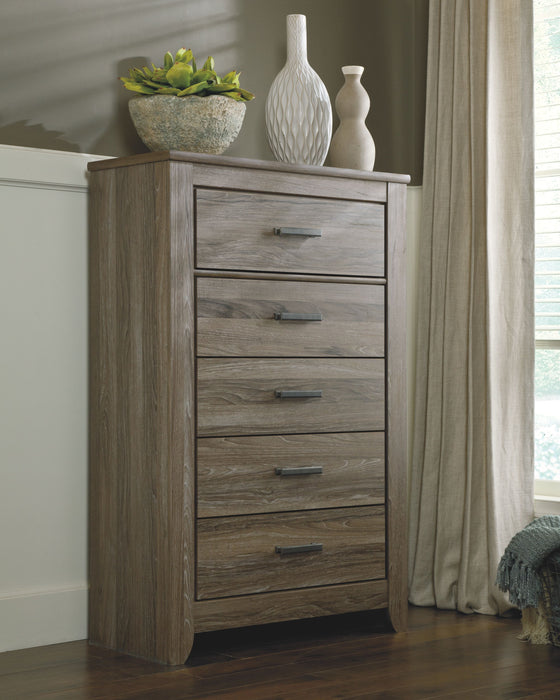 Zelen - Warm Gray - Five Drawer Chest - Simple Home Plus