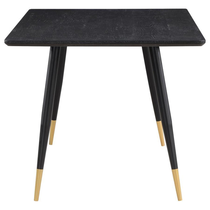 Zetta - Rectangular Dining Table - Black And Gold - Simple Home Plus