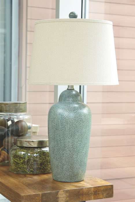 Saher - Green - Ceramic Table Lamp  - Earthy Ceramic - Simple Home Plus