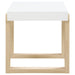 Pala - Rectangular End Table With Sled Base - White High Gloss And Natural - Simple Home Plus